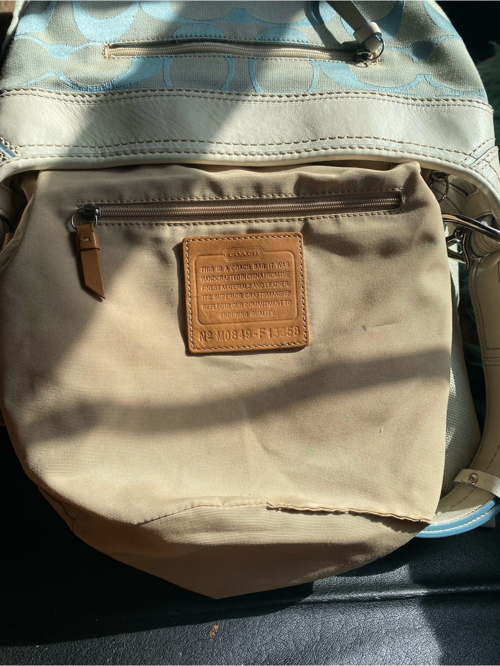 Coach Light Blue Signature Canvas Bucket Shoulder Bag - Picture 8 of 12